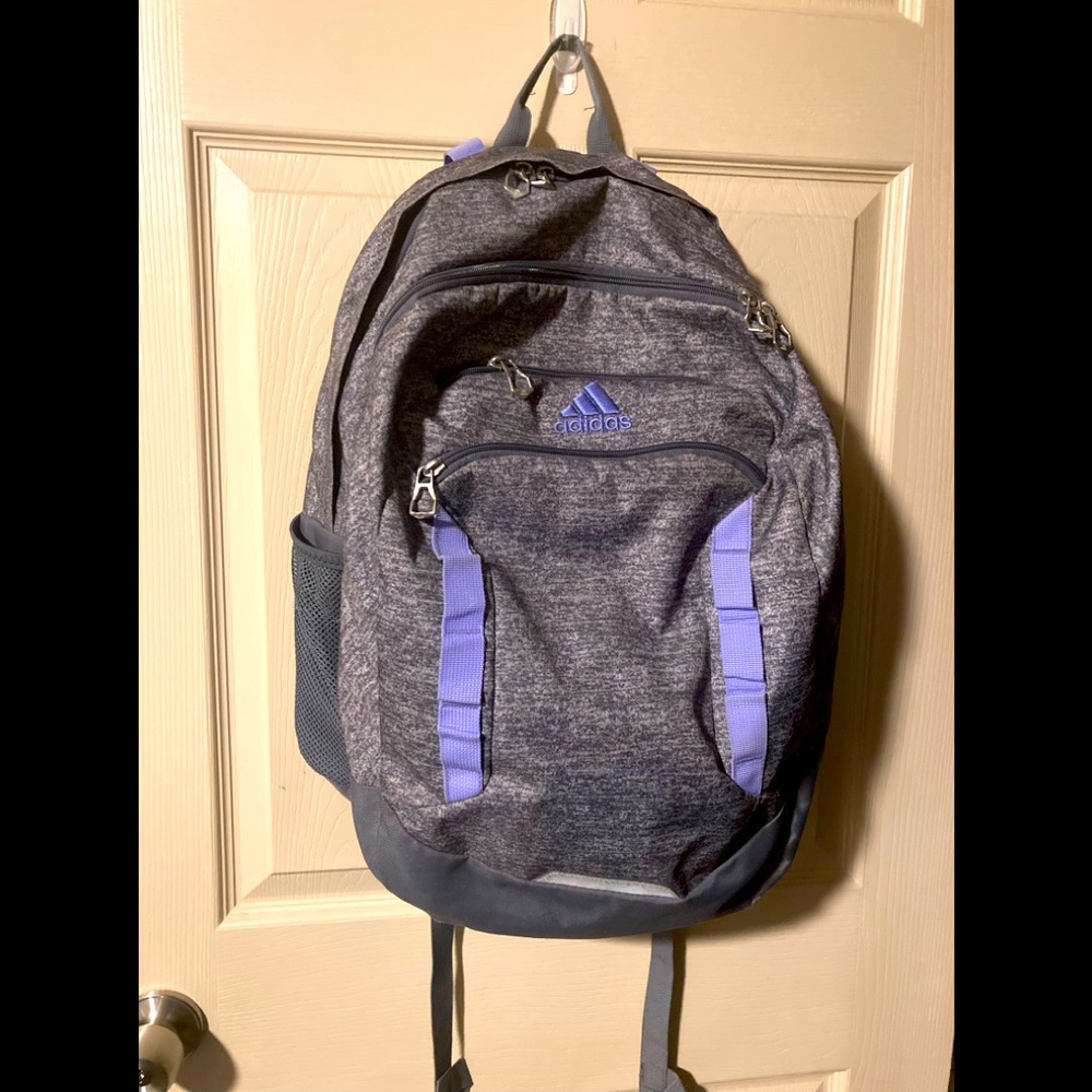 Adidas backpack. Gray and purple. Excellent condition!
